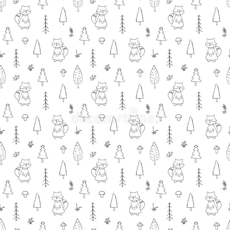 Seamless Pattern with Cartoon Animals Stock Vector - Illustration of ...