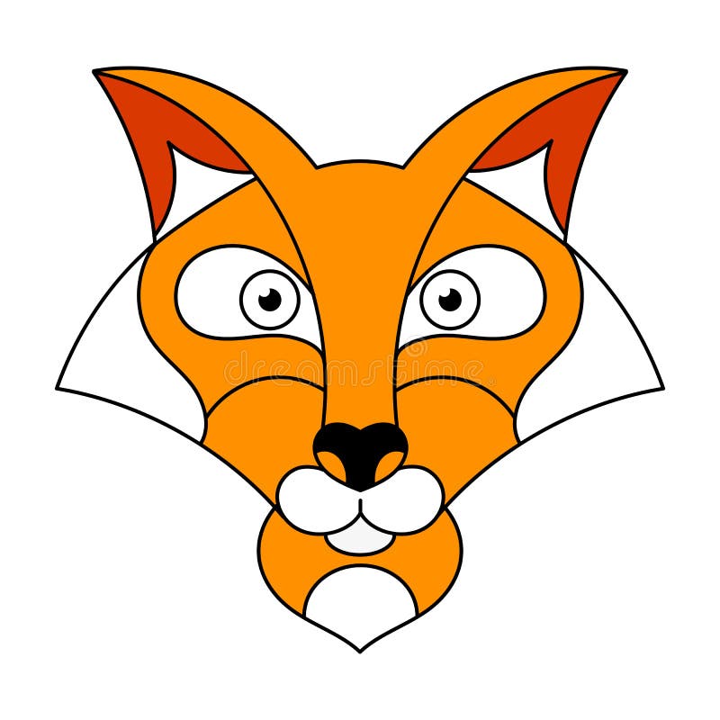 Cute Fox Vector Illustration On White Background stock illustration