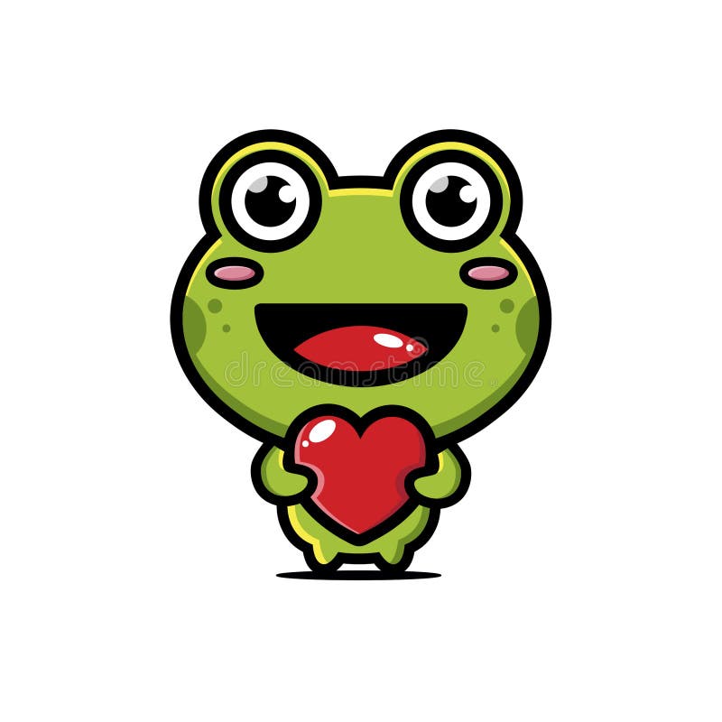 Cute Frog Animal Cartoon Characters are Happy while Hugging a Love Heart  Stock Vector - Illustration of graphic, cheerful: 212960719
