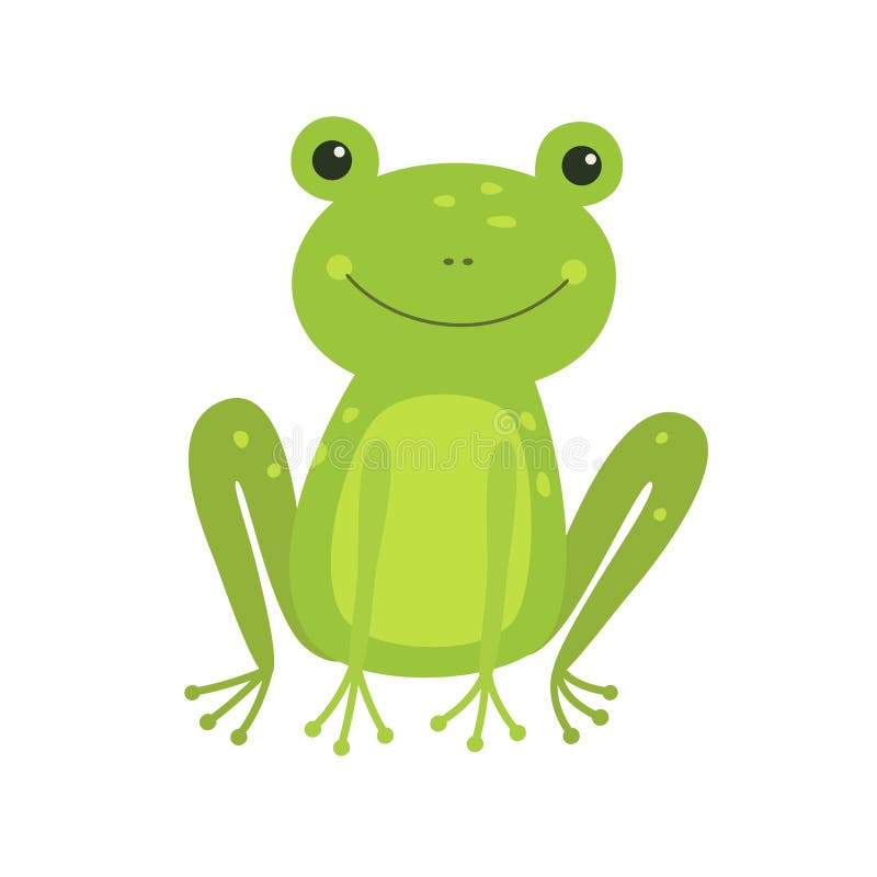 Cute Frog cartoon isolated on white royalty free illustration