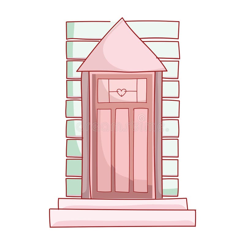 Red front door stock vector. Illustration of house, classic 223874965