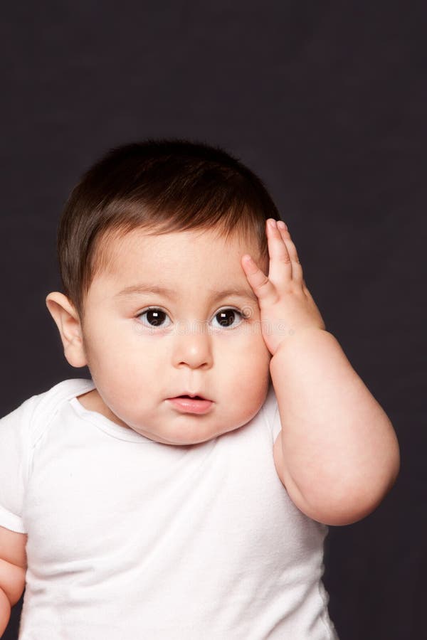 Cute Funny Baby Face Expression Stock Photo - Image of innocense, oops:  138066592