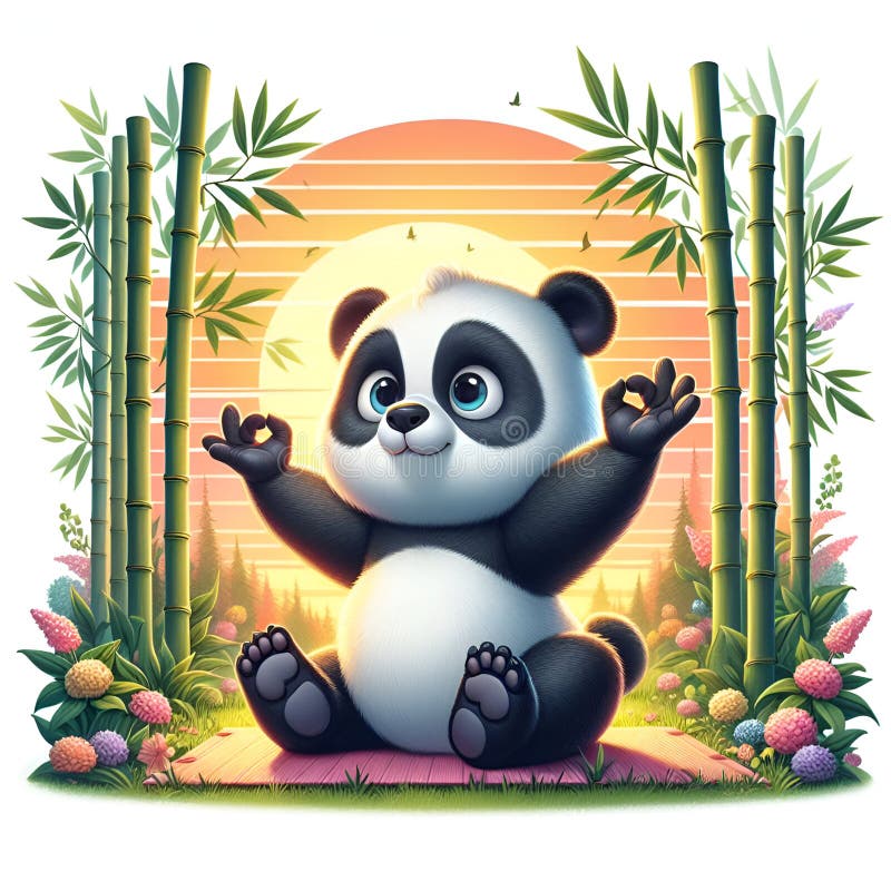 Yoga Panda Stock Illustrations – 351 Yoga Panda Stock