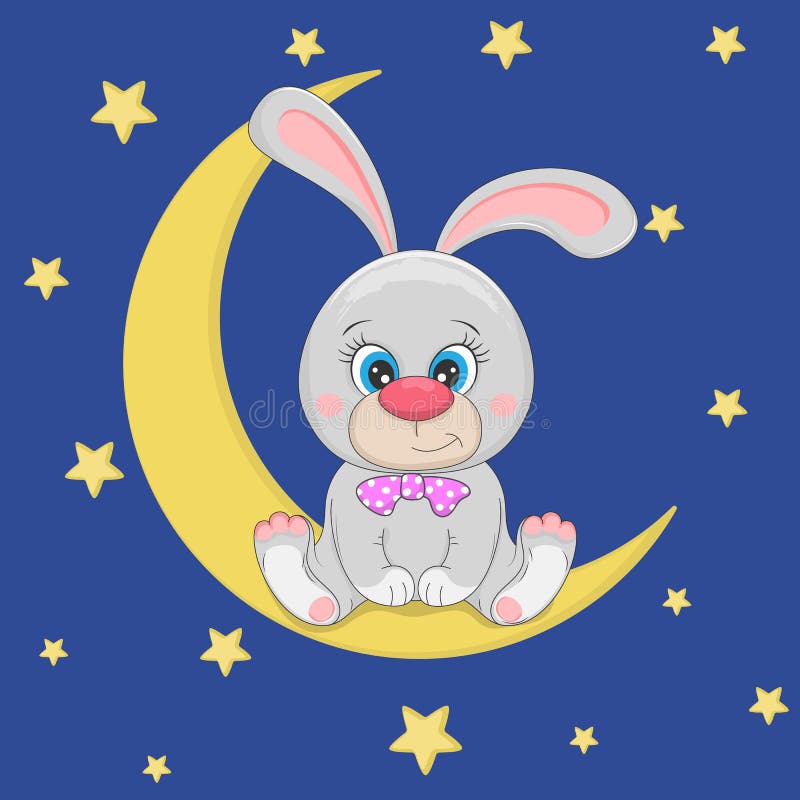 Easter Bunny Moon stock illustration. Illustration of snow - 17283068