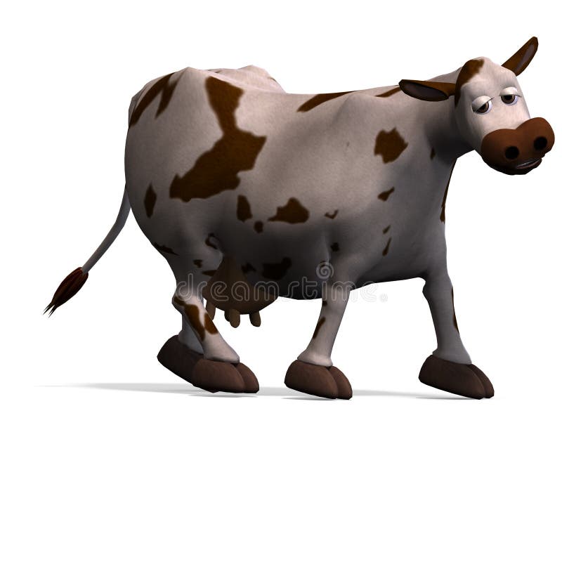 Cute and funny cartoon cow