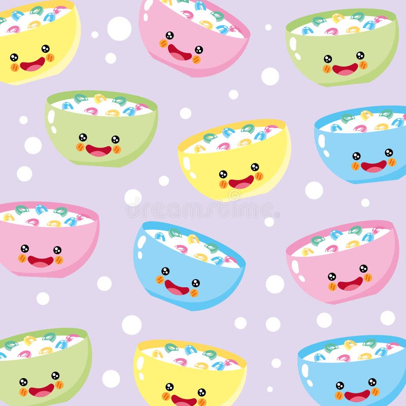 Cute and Funny Cereal Smiling Pattern Stock Vector Illustration of