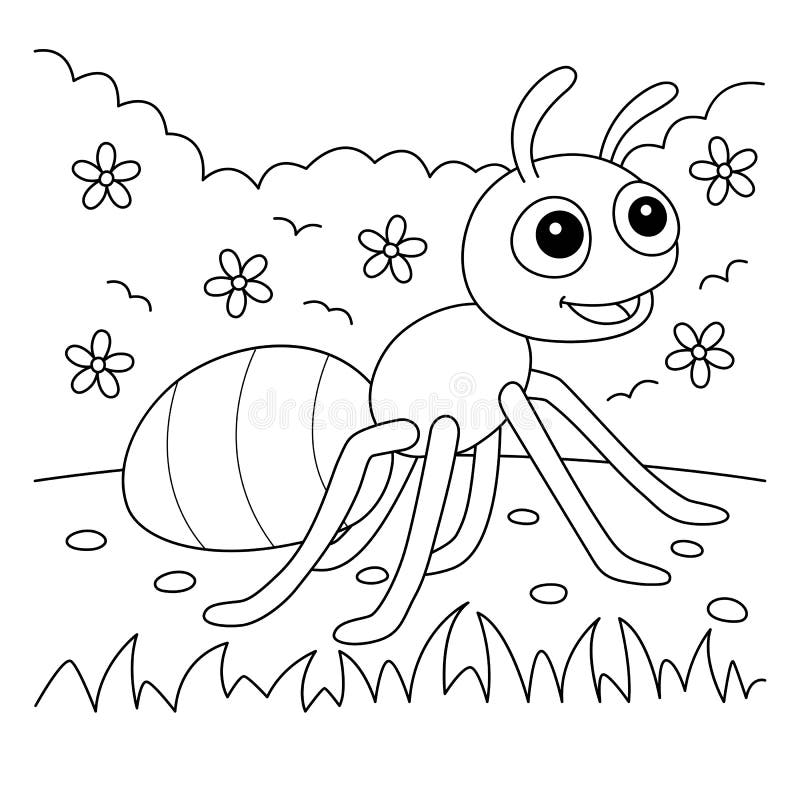 Ant Animal Coloring Page for Kids Stock Vector - Illustration of outline,  colouring: 251520974