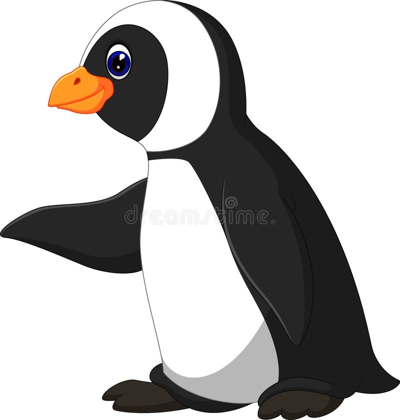 Cute funny emperor penguin royalty free illustration
