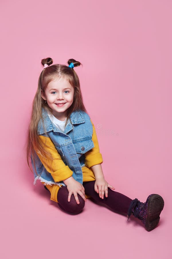 Cute and Funny Little Girl in Fashion Clothes . Fashion Children. Stock  Photo - Image of fashionable, expression: 173481274