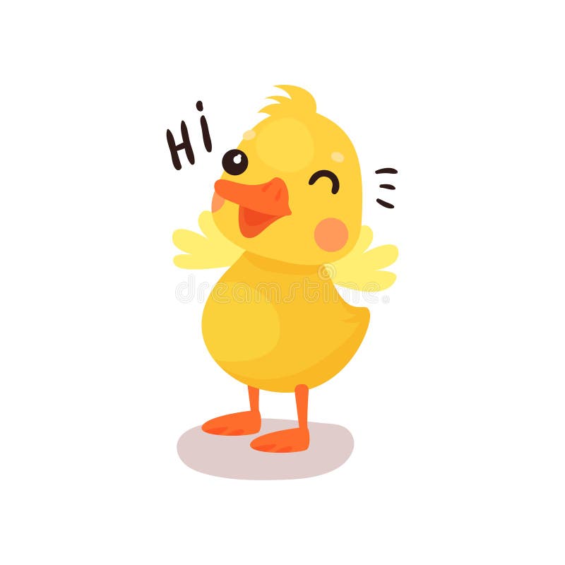 Cute Funny Little Yellow Duck Chick Character Saying Hi, Cartoon Vector Illustration Stock Vector - Illustration of activity, chick: 107484520 Cute Funny Little Yellow Duck Chick Character Saying Hi, Cartoon Vector Illustration Stock Vector - Illustration of activity, chick: 107484520