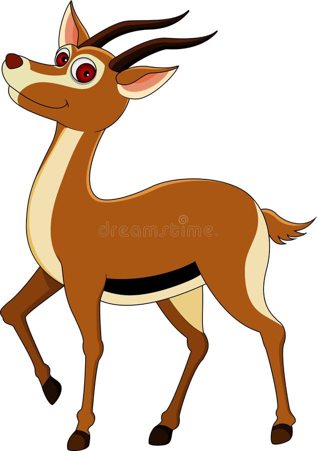 Cute gazelle cartoon stock illustration. Illustration of december