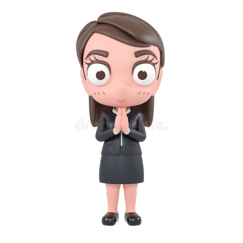 Cute Geschäftsman cartoon sd model 3d rendern Charakter 3d Rendering. Abklingpunkt stock abbildung
