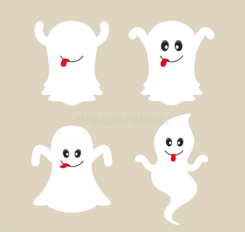 Cute Ghost Cartoon Collection. Stock Vector - Illustration of funny, emoji:  96554962