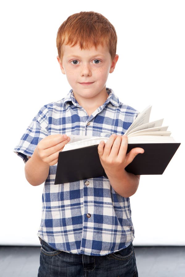 Cute Ginger Boy Reading Book Stock Photos Free & RoyaltyFree Stock