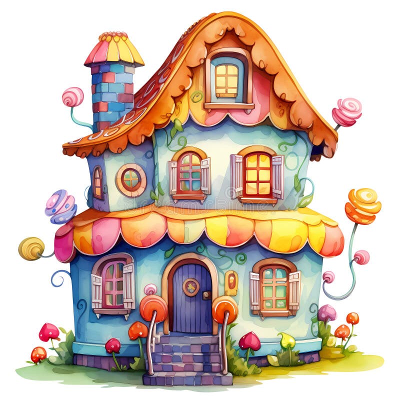 Cute Gingerbread House Watercolor Clipart Illustration AI Generative ...