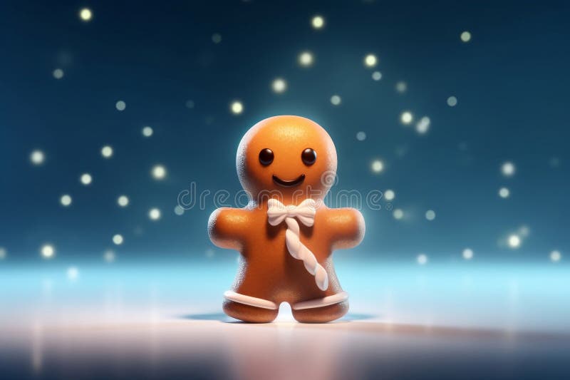 Om dulce de pâine dulce și strălucitor 3d ilustrare fundal de Crăciun. ai generativ royalty free illustration