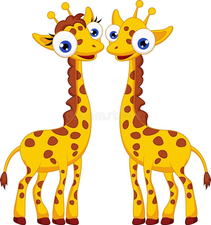 Cute Giraffe Cartoon  Couple Stock Vector Image 32576774