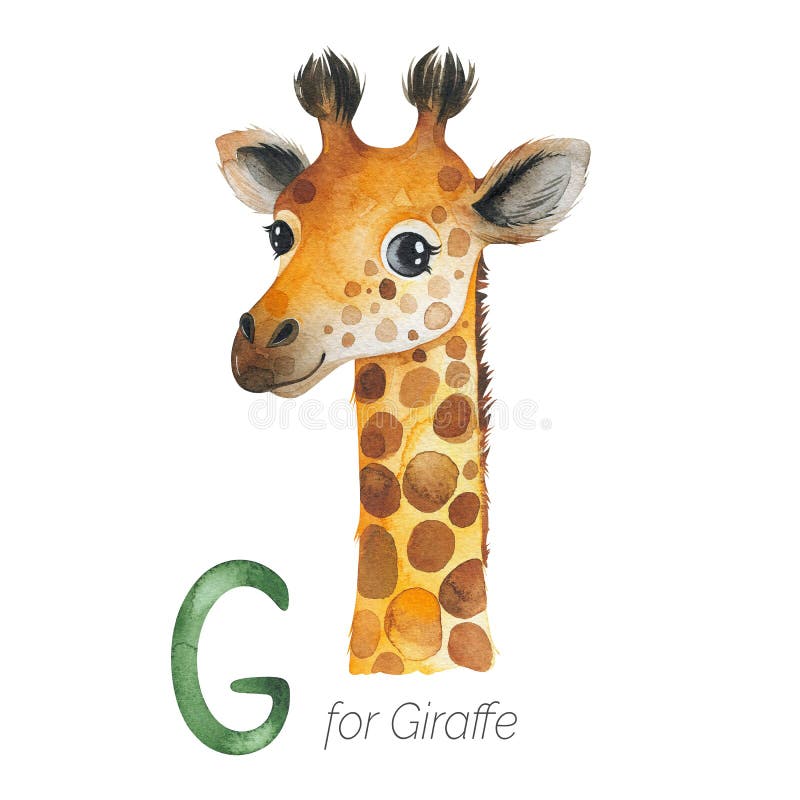 Cute Giraffe för G-brev stock illustrationer
