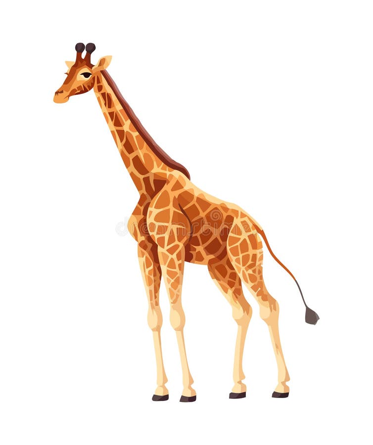 Giraffe Standing in Savannah, Looking at Camera, Back Lit Generated by