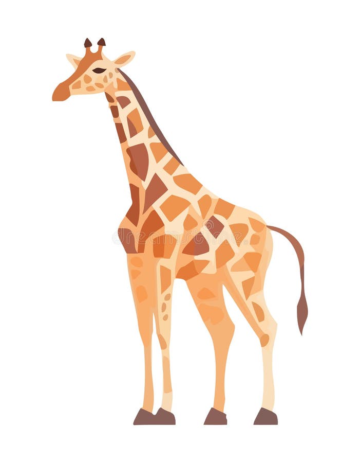 A Large Giraffe Standing in the Wilderness Area, Looking Cute Generated