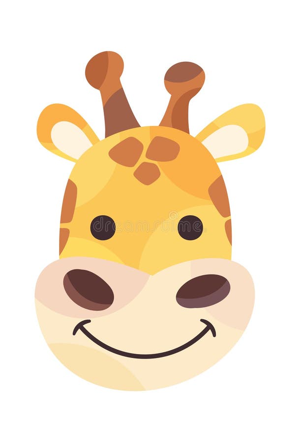 Cute giraffe-teckningstecknet avatar stock illustrationer
