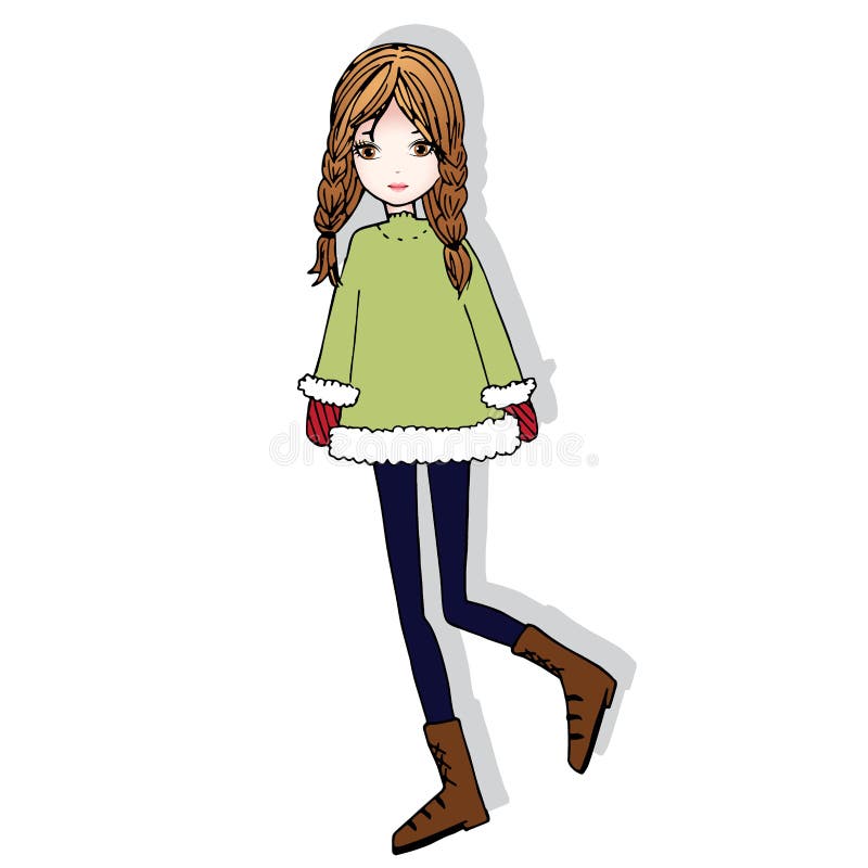 Cute Girl Cartoon Character with Black Line Drawing Stock Vector - Illustration of happy, line: 74317723 Cute Girl Cartoon Character with Black Line Drawing Stock Vector - Illustration of happy, line: 74317723