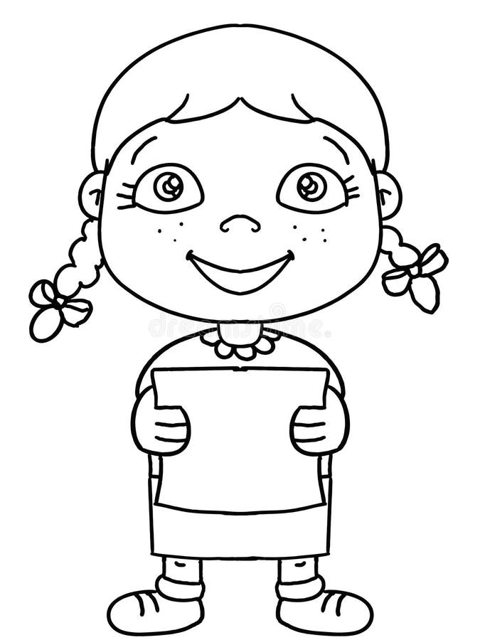 Cute Girl Child Illustration Cartoon Drawing Illustration Cartoon Drawing  and White Background Stock Vector - Illustration of smiling, businessman:  107329817