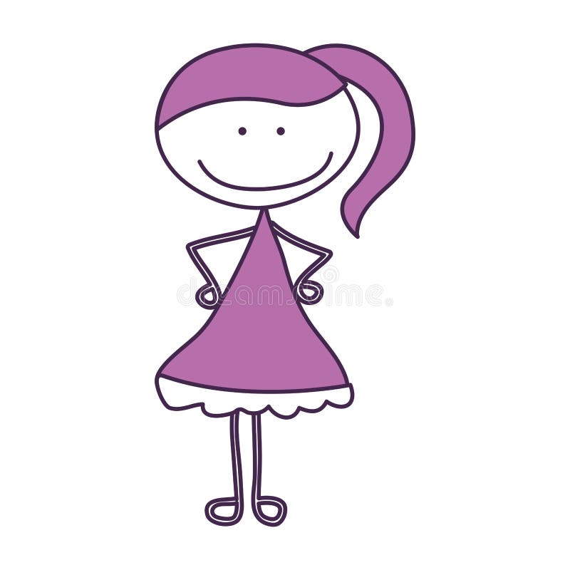 Cute Girl Drawing Character Stock Vector - Illustration of portrait ...