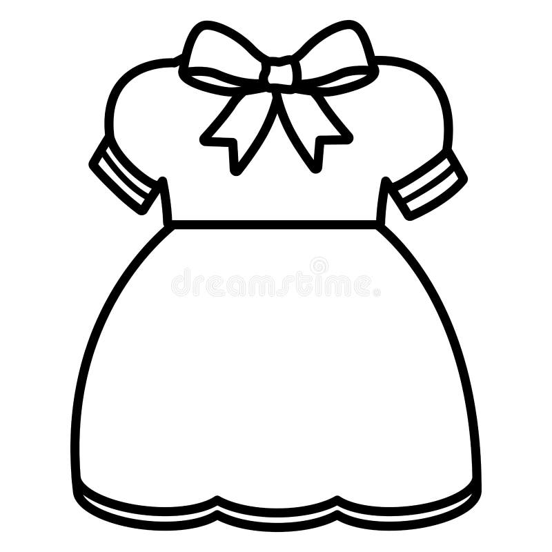 Cute girl dress icon stock vector. Illustration of fabric - 142745024