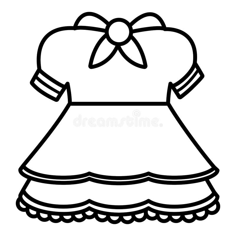 Cute girl dress icon stock vector. Illustration of collection - 142756416