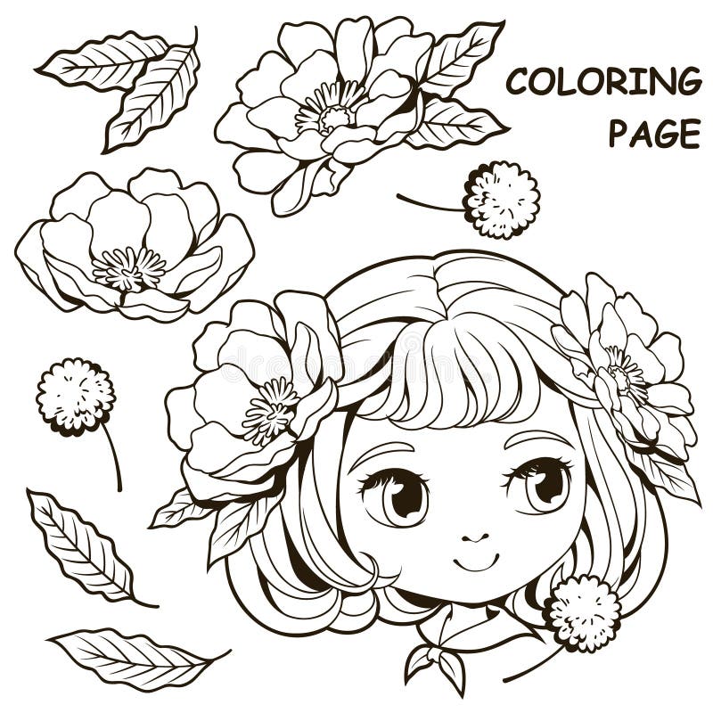 girl coloring pages stock illustrations – 1270 girl