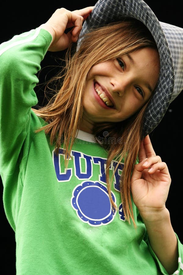 Cute Girl in Green Shirt stock image. Image of sweet, people 2180073