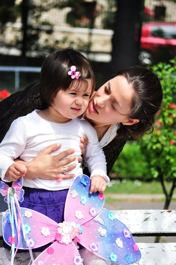 Cute girl with her mother