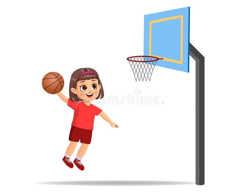 girl basketball player clipart shooting