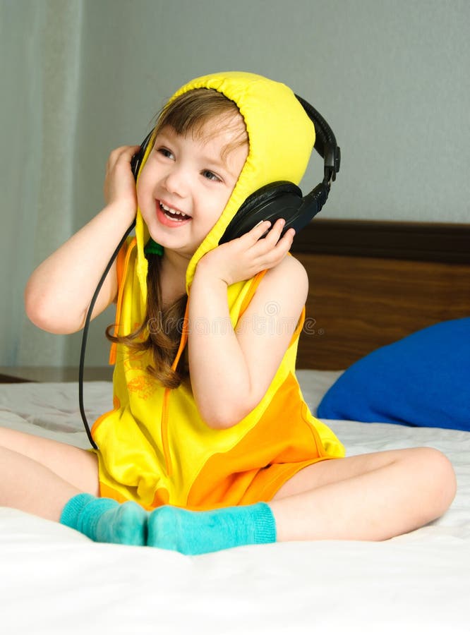 Cute girl listening to the music