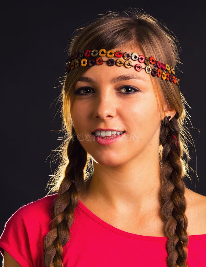 Cute Girl in the Park, Pensive Stock Photo Image of bright, pensive