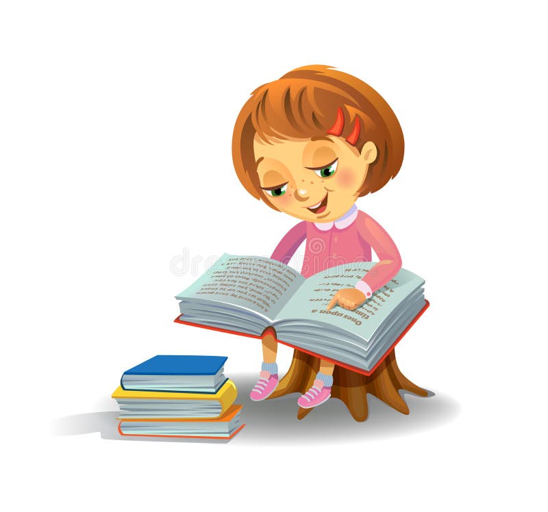 Girl holding a pencil stock vector. Illustration of school - 11225362