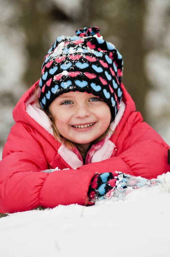 Cute girl in snow