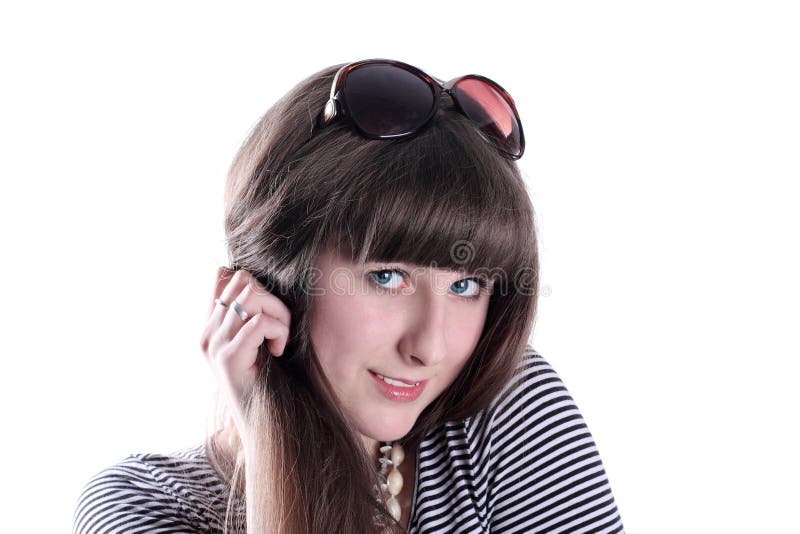 Cute Girl with Sunglasses stock image. Image of eyeglasses 20463319