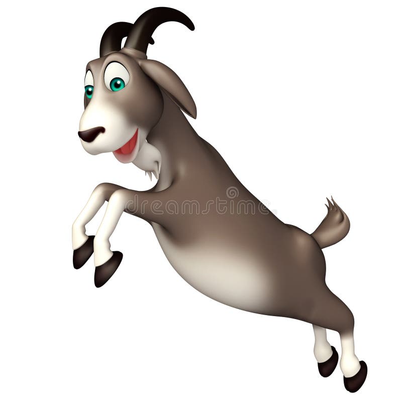 Cute Goat Funny Cartoon Character Stock Illustration Illustration of