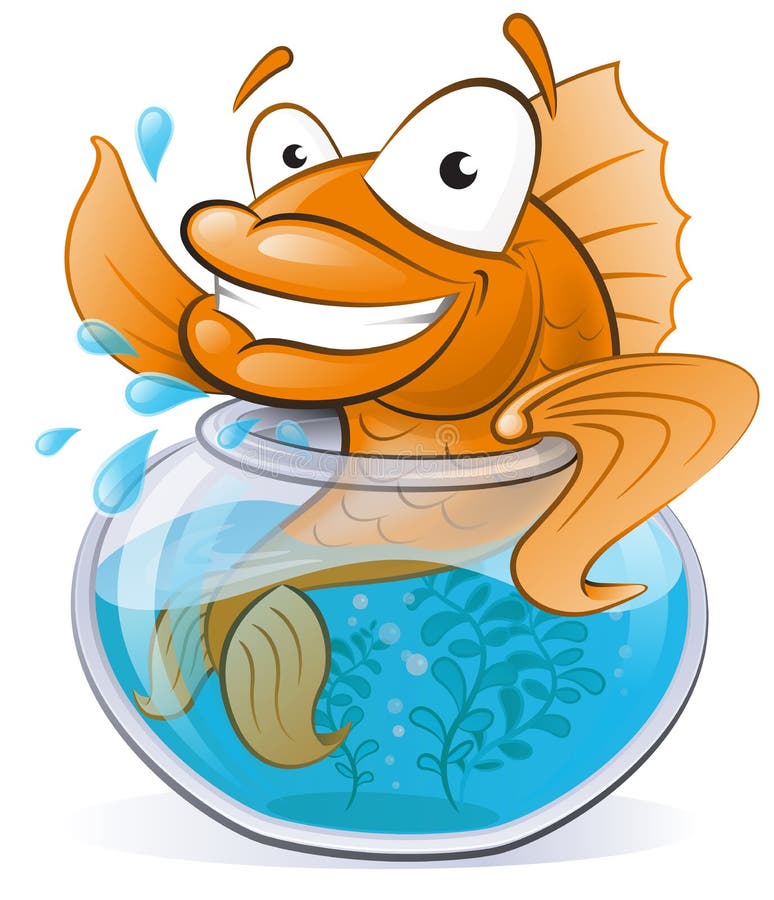 Cute Goldfish in his little Fishtank. royalty free illustration Cute Goldfish in his little Fishtank. royalty free illustration