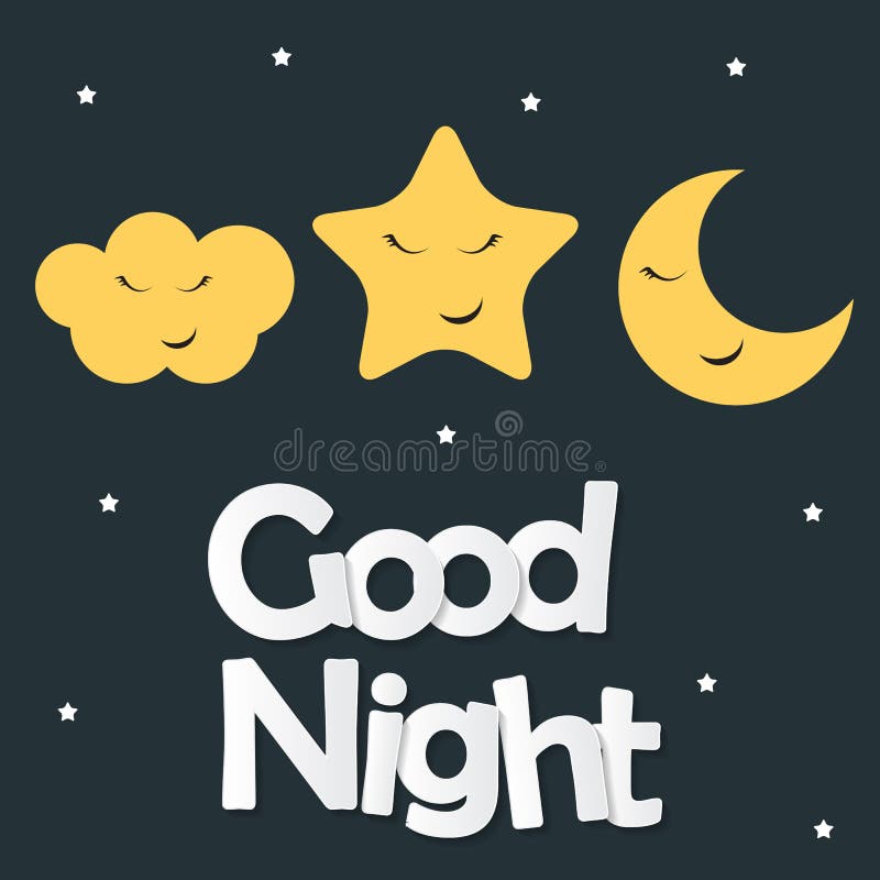 Cute Good Night Kids Background Vector Illustration Stock Vector ...