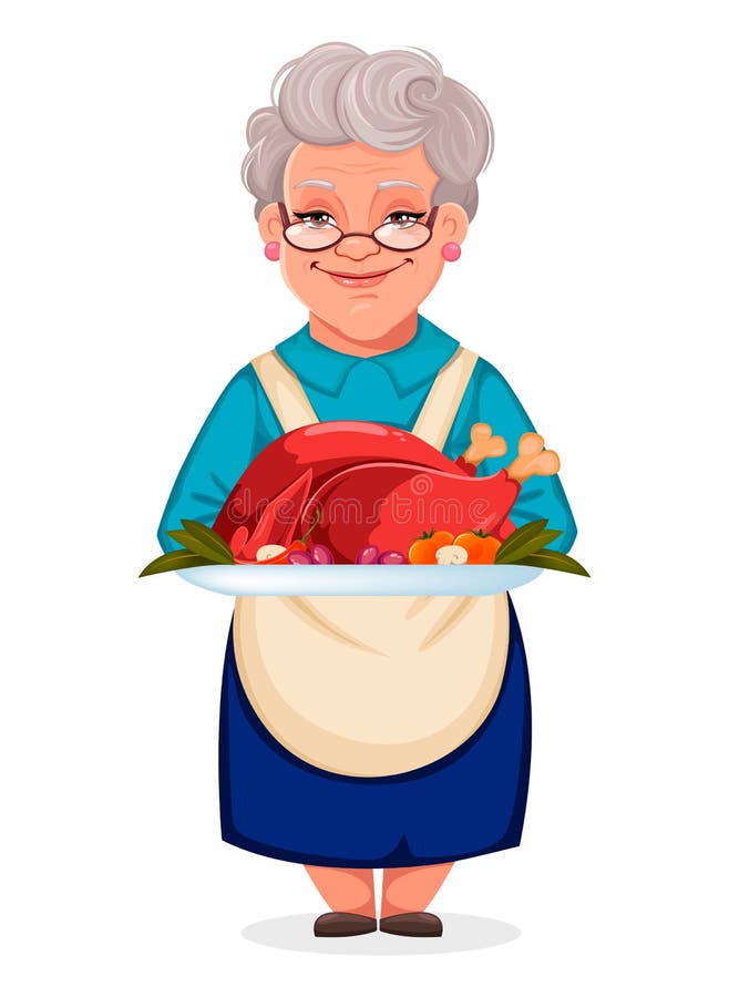 Grandma has cooked a cake stock vector. Illustration of cooking - 20411038