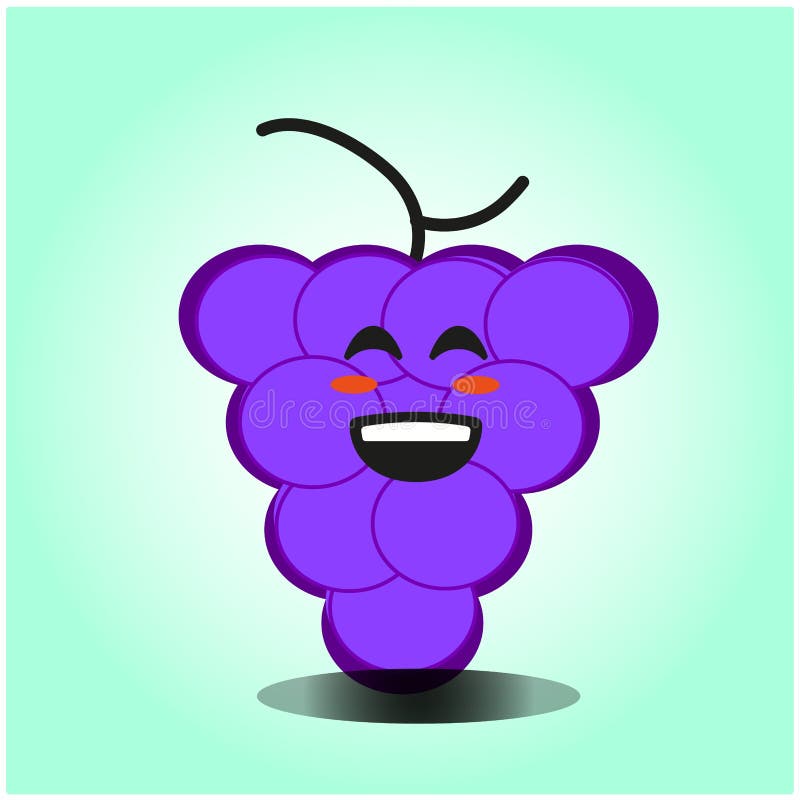 Cute Grapes Cartoon Mascot Character Vector Design Stock Vector ...