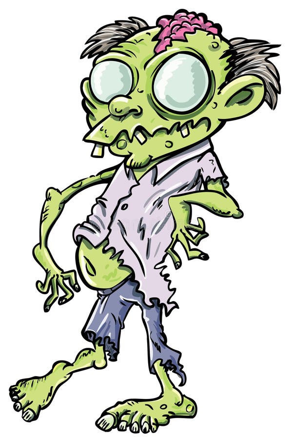Cute green cartoon zombie. stock illustration. Illustration of halloween - 24459032