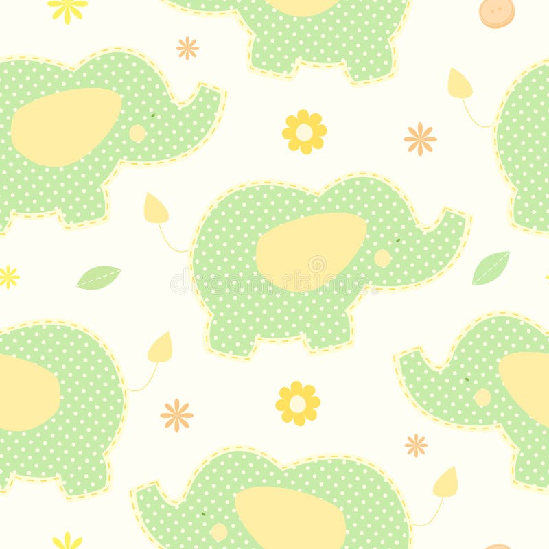 Cute green elephant seamless vector background royalty free illustration Cute green elephant seamless vector background royalty free illustration