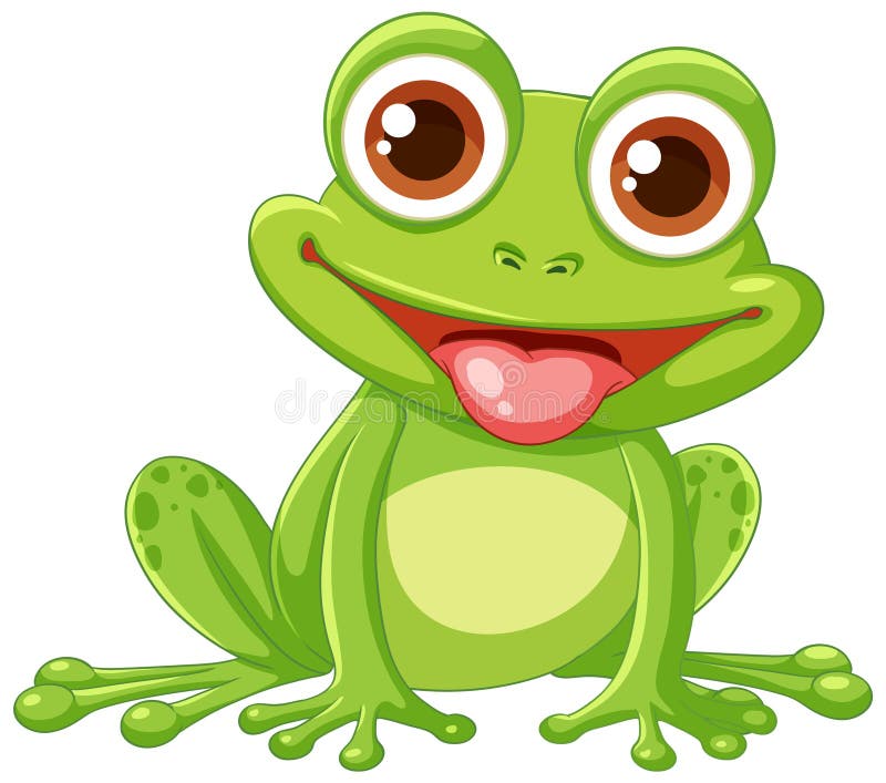 Cute green frog cartoon stock vector. Illustration of drawing 284978702