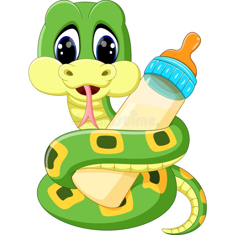 Cute green snake cartoon