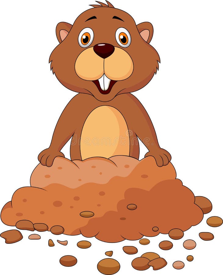 Illustration of cute groundhog cartoon