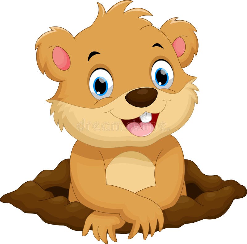 Cute groundhog cartoon stock vector. Illustration of character - 30569132